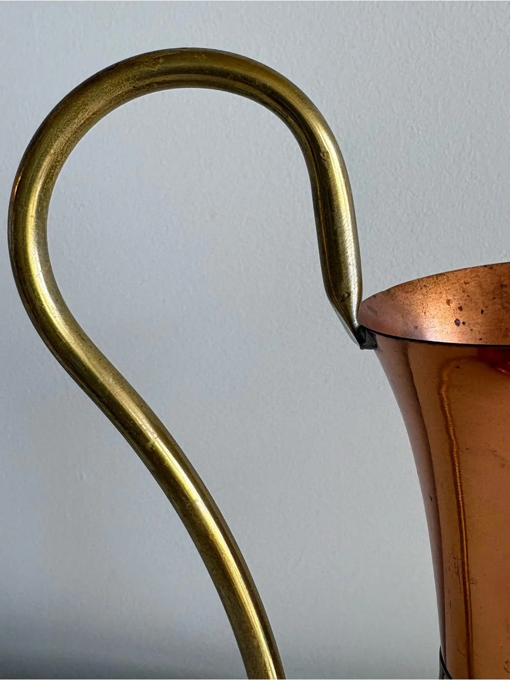 Vintage English Copper & Brass Ewer Pitcher – 12” Tall – Made in England